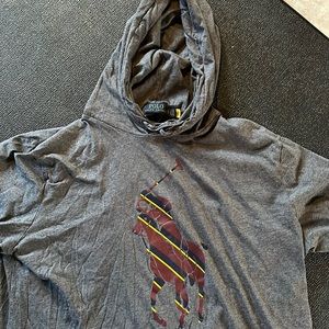 men's hooded polo shirt